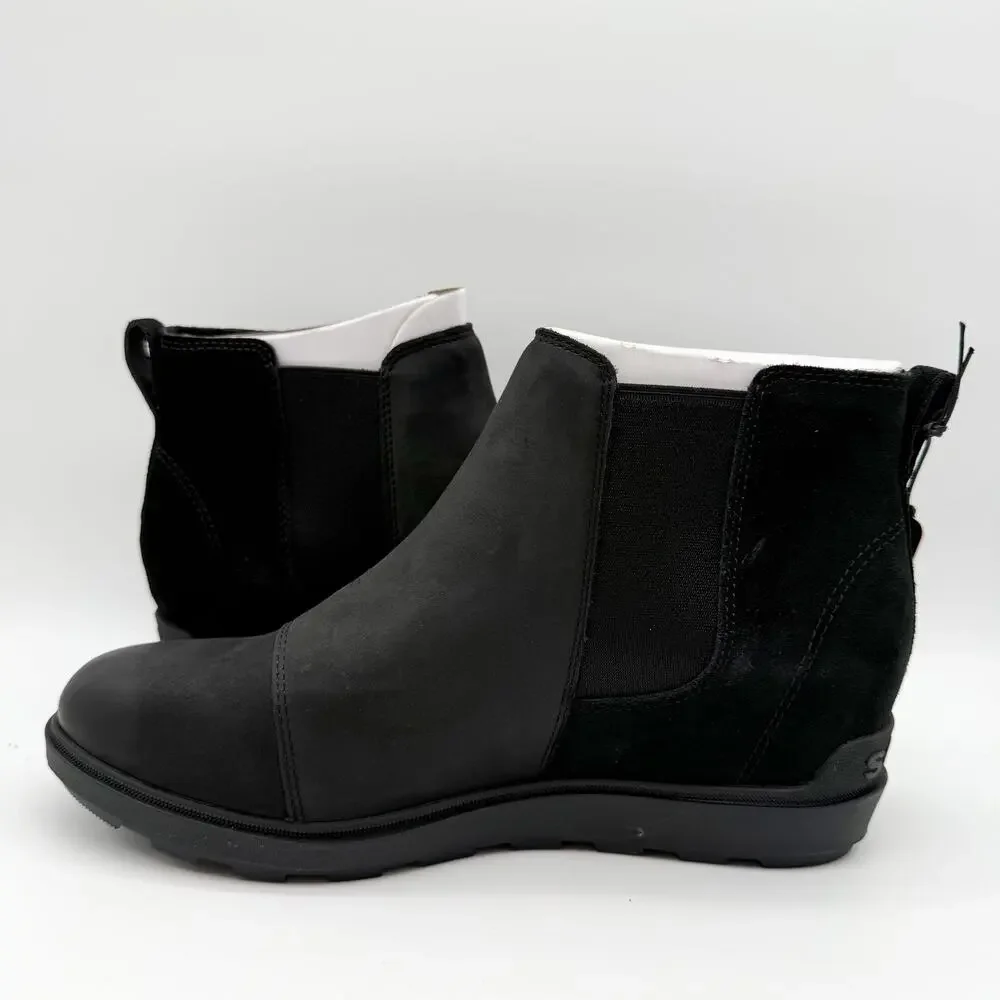 Sorel Womens Evie ll Chelsea Ankle Bootie US 11 EU 42 Black Suede Waterproof NIB
